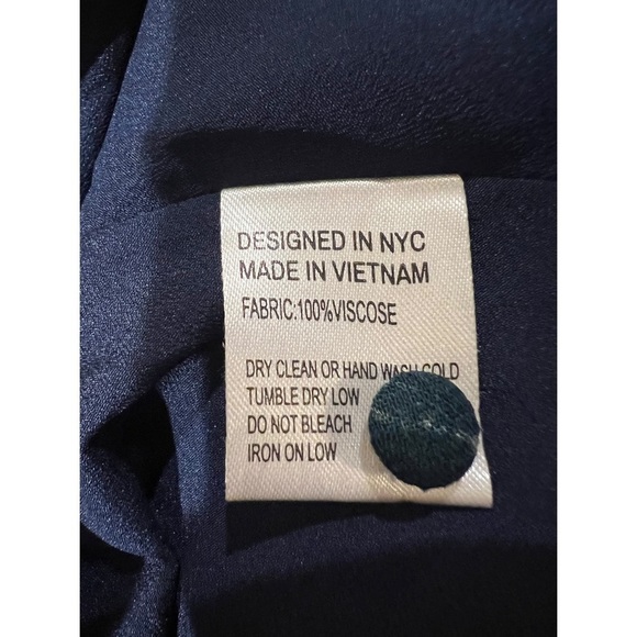 Yumi Kim Class Act Floral Dress Sheer Sleeves High Neck Ruffle Hem Size Medium - Picture 9 of 12